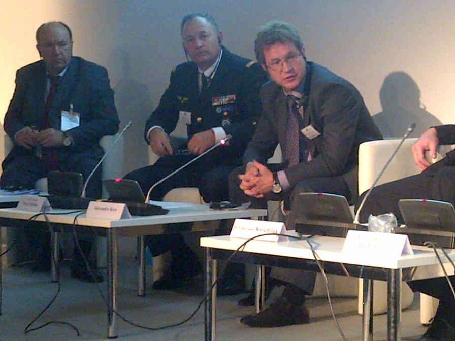 General Valentin (midst) while the panel discussion Image shows General Valentin while panel discussion