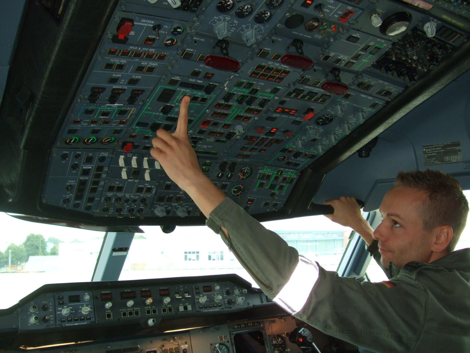 Checking cockpit elements